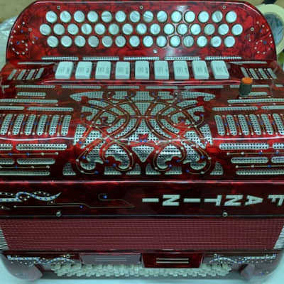 Fantini Sharino 3 row accordion with midi - Red image 1