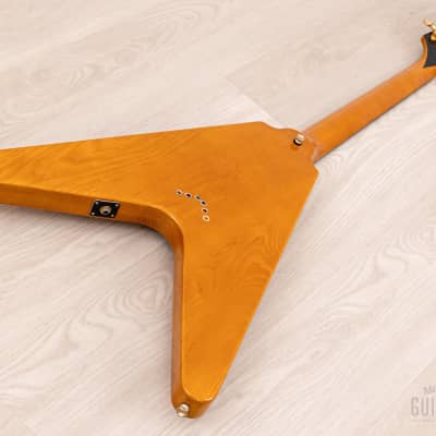 1977 Greco FV-900 Flying V Vintage Guitar Natural, Near-Mint w/ Case, Japan Fujigen, Rocket Roll Sr image 13