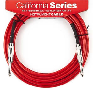 Fender California Instrument Cable, 20', Candy Apple Red 2016