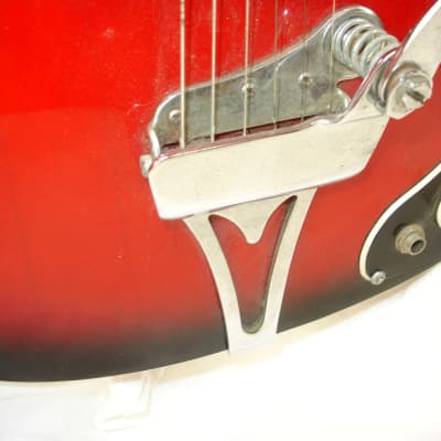 Vintage 1960's Kingston Model 3 Electric Guitar Red Sunburst image 6