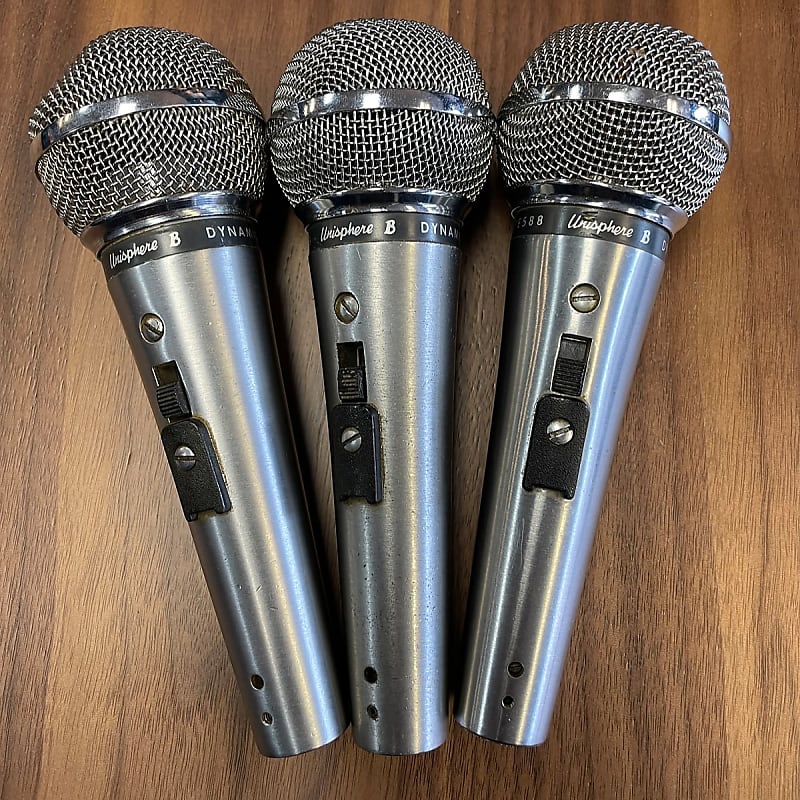 Set of 3 Vintage 1970s Shure Unisphere B PE588 High Z Dynamic | Reverb