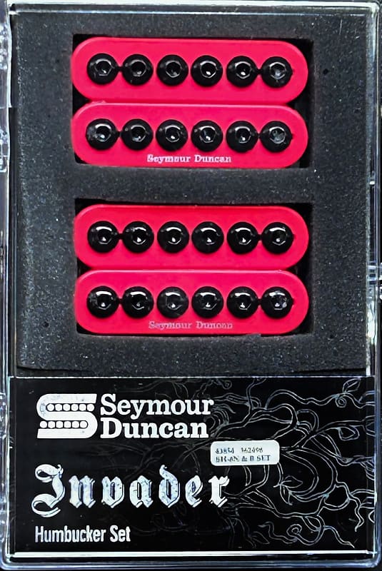 Seymour Duncan Neon Pink Invader 6 String Humbucker Guitar Pickup Set SH-8b  & SH-8n Neck & Bridge