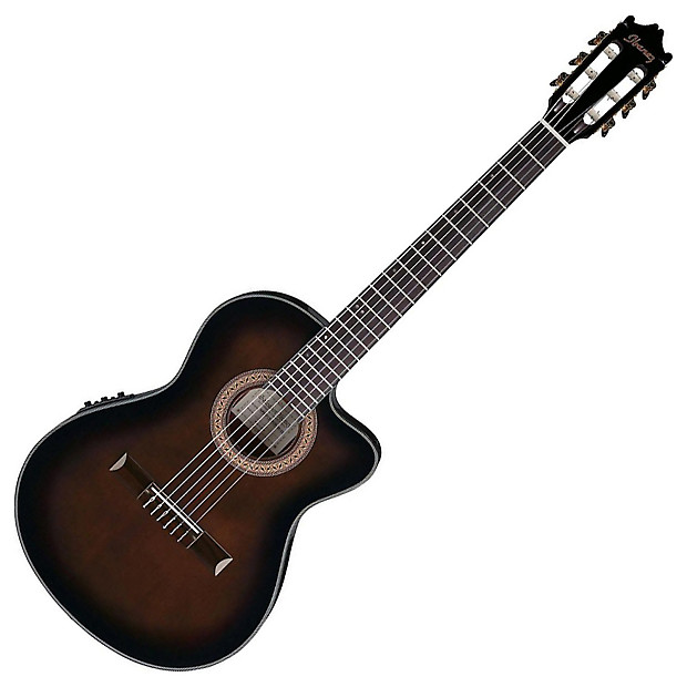 Ibanez GA35TCE-DVS Spruce/Mahogany Acoustic/Electric Nylon-String Classical Guitar Dark Violin Sunburst High Gloss image 2