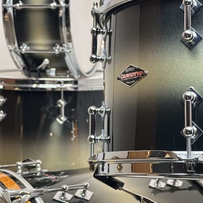 Craviotto 22/13/16/6.5x14" VIDEO Signed 2013 Solid Maple Shell Drum Set - Black/Gold Duco Sparkle Lacquer image 6