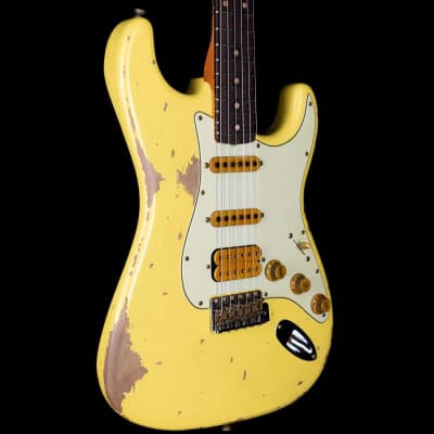 Fender Custom Shop Alley Cat Stratocaster 2.0 Heavy Relic HSS Vintage Trem Rosewood Board Graffiti Yellow image 3