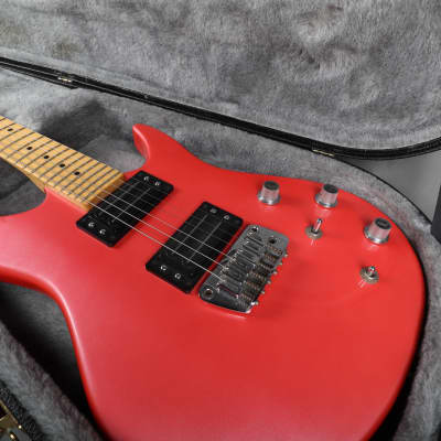 1980's Peavey Pink Milestone Guitar Made in USA w/ Hardshell Case image 2