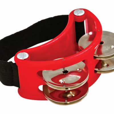 Latin Percussion LP 188 Strap On Foot Tambourine Red image 1