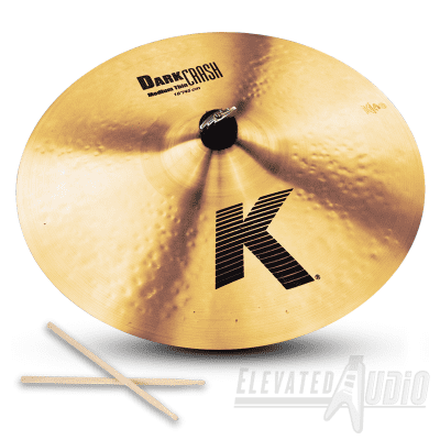 17" Zildjian K Dark Crash Medium Thin Cymbal w/ FREE Amerian Hickory Drum Sticks! CA's #1 Dealer! image 1