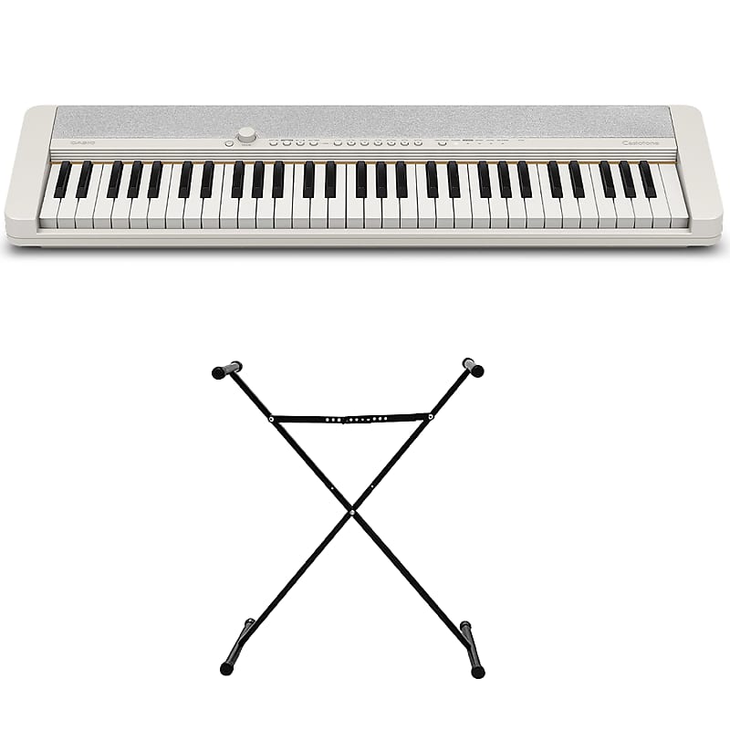 Casio CTS1 61Key Portable Keyboard, White w/ ARST Height Reverb