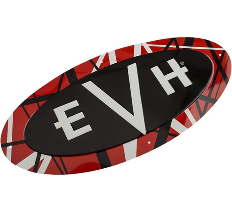 EVH Sign Red Black and White EVH logo Tin Sign image 1
