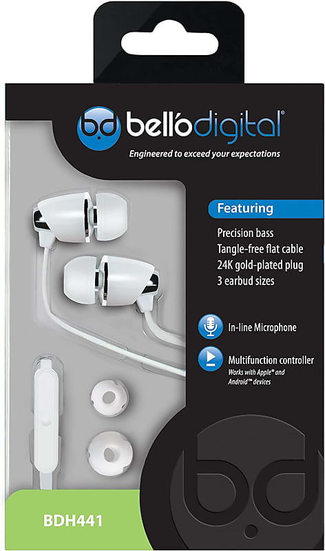 Bell'O - BDH441WH - In-ear Headphones with Precision Bass - Piano White image 1