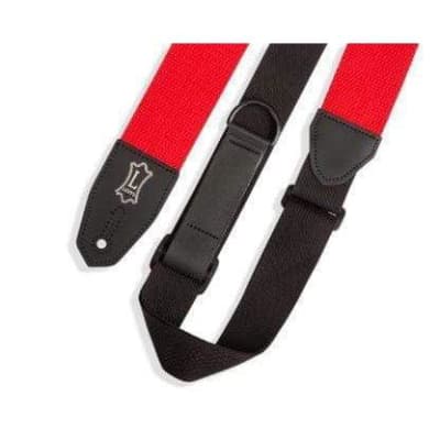 Levy's 2 inch Wide Red Cotton RipChord Guitar Strap. image 4