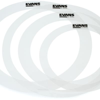 Evans EC2S Clear 3-piece Tom Pack - 10/12/14 inch  Bundle with Evans E-Rings Fusion Pack image 3