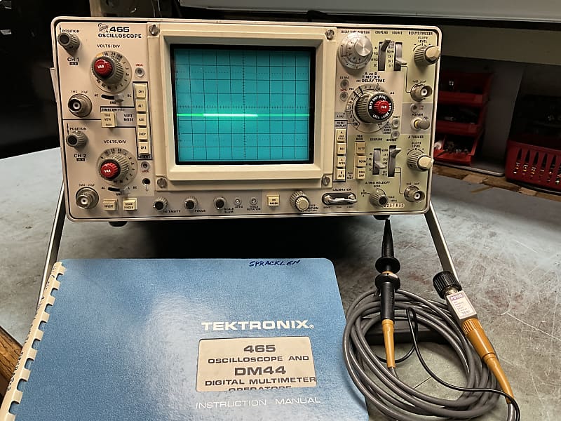 Tektronix 465 Oscilloscope with Probe &amp; Manual  			