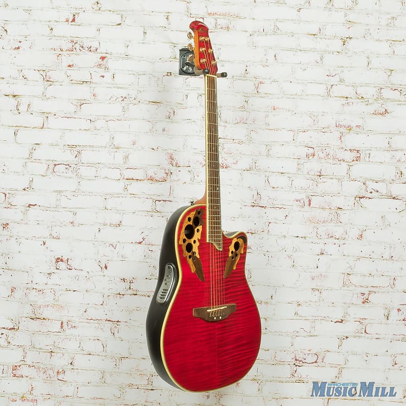 Ovation CS 247 Celebrity Acoustic Electric Guitar Flamed Red | Reverb