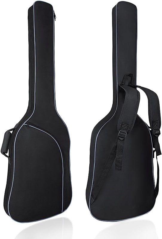 Bass Guitar Bag, Bass Guitar Bag Gig Bag Backpack Electric Bass Guitar Case Soft 0.38 inch Padding Lightweight with Pockets Waterproof (Black) image 1