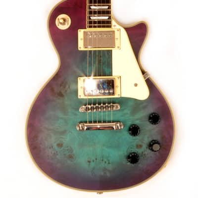 Agile AL-3100MCC Multi-Radius  Blue/Purple Burl Guitar with Binding and Trapezoid Inlays image 1