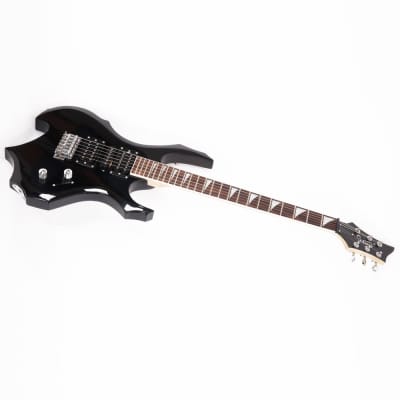 Glarry Flame Shaped Electric Guitar with 20W Electric Guitar Sound HSH Pickup Novice Guitar - Black image 9