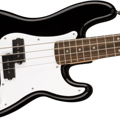 Squier by Fender Mini Precision Short Scale Bass Guitar with 2-Year Warranty, Laurel Fingerboard, Sealed Die-Cast Tuning Machines, and Split Single-Coil Pickup, Maple Neck, Black image 4