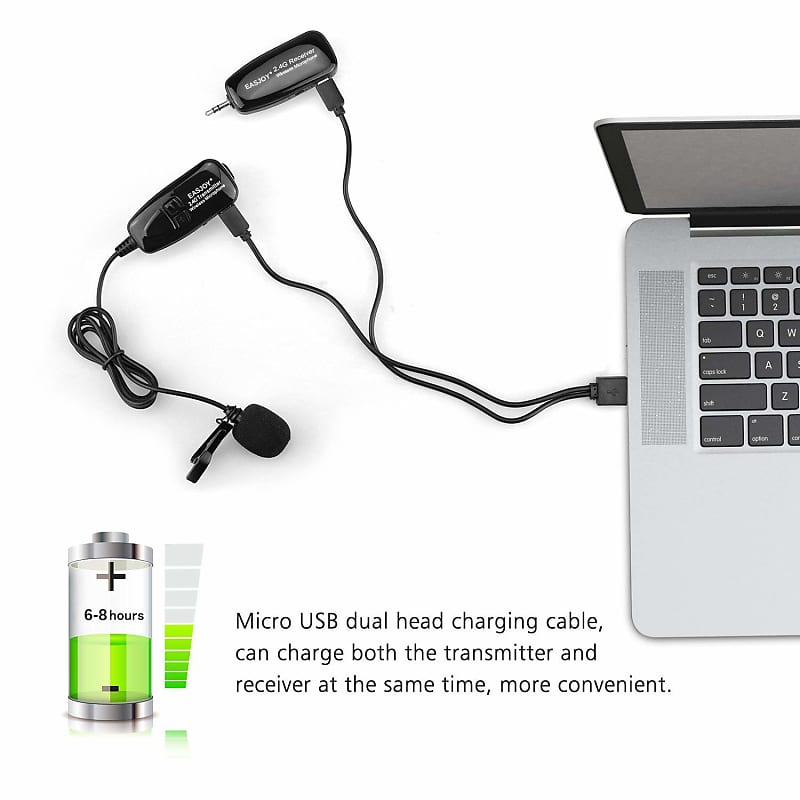 Wireless Lavalier Microphone 2.4G Lapel Mic Collar Clip-On Microphones For  Voice Amplifier Speaker Pa Speakers Teaching Conference Yoga Tour Guiding  Stage Performance Rechargeable
