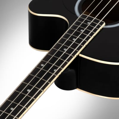 Glarry GMB101 4 string Electric Acoustic Bass Guitar w/ 4-Band Equalizer EQ-7545R Black image 3