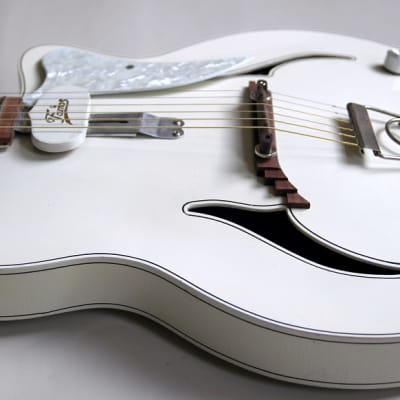 1958 Famos Art-Deco Jazz Thinline (Gibson ES-275 model) - White - Restored and upgraded image 9