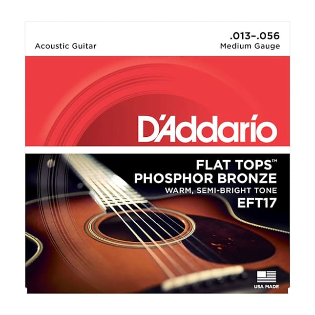 D'Addario EFT17 Phosphor Bronze Flat Tops, Medium, 13-56 image 1