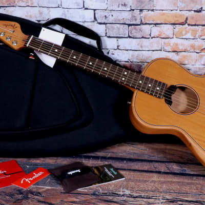 Fender Highway Series Parlor all Mahogany w/Fender Deluxe Gig Bag 2023 Model in All Mahogany image 1