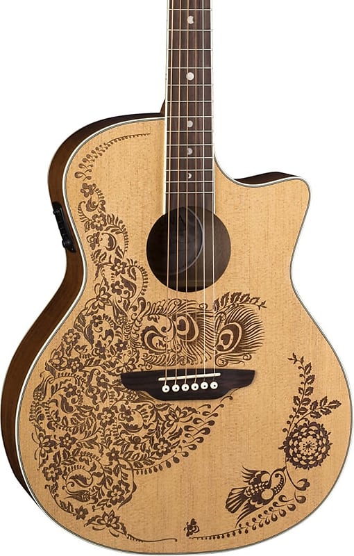 Luna Henna Oasis Select Spruce Acoustic-Electric Guitar, Natural image 1