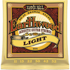 Ernie Ball 3004 Earthwood 80/20 Bronze Light Acoustic Guitar Strings 3-Pack Silver