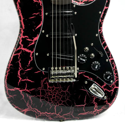 Custom Crackle Painted and Upgraded Fender Squier Affinity Strat With Gig Bag image 1