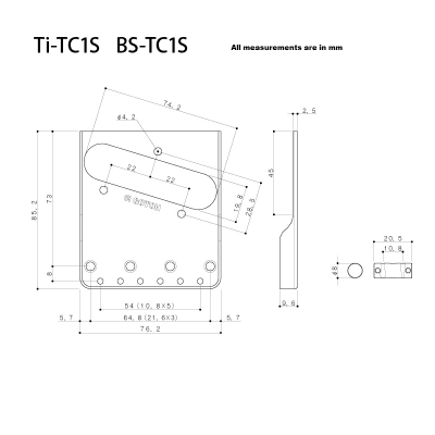Gotoh Tele Bridge w/In Tune Brass Saddles BS-TC1S (Chrome) image 2