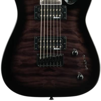 Jackson JS22Q7DKAHT JS Dinky Electric Guitar, 7-String, Transparent Black Burst image 3