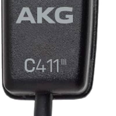 AKG Pro Audio C411 PP High-Performance Miniature Condenser Vibration Pickup for Stringed Instruments with MPAV Standard XLR Connector Black image 1
