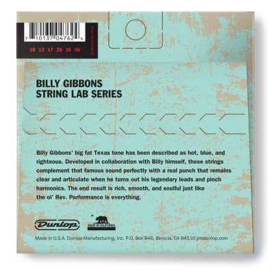 Dunlop RWN1046 Billy Gibbons' Signature String Lab Series Electric Guitar Strings, 10-46 image 2