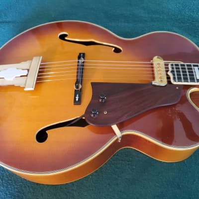 1970s Aria Pro II PE-190 Robert Conti  Archtop Jazz Guitar w Floating Gold Dearmond 1100 Pickup image 5