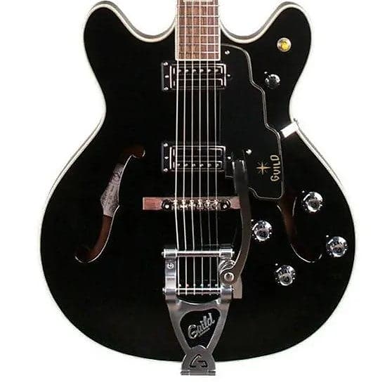Guild Starfire V Semi-Hollow Body Electric Guitar (Black) image 1