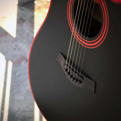 Lindo LDG-46 Widow Acoustic Guitar with A-Grade Rosewood Fingerboard and Free Accessories - Matte Black image 3