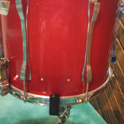 Ludwig 15" Marching Snare Drum 1970's - Red Sparkle image 7