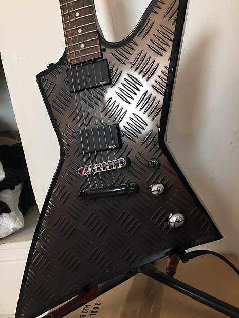 ESP LTD EX-400BD Black Diamond Plate Steel w/ Black Hardware | Reverb