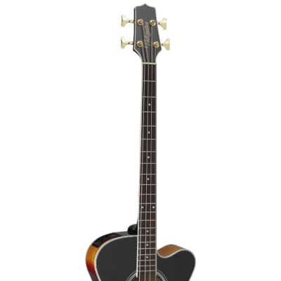 Takamine GB72CE BSB Jumbo Acoustic Electric Bass Guitar, Black Sunburst, with ChromaCast Pick Sampler, & Polish Cloth image 5