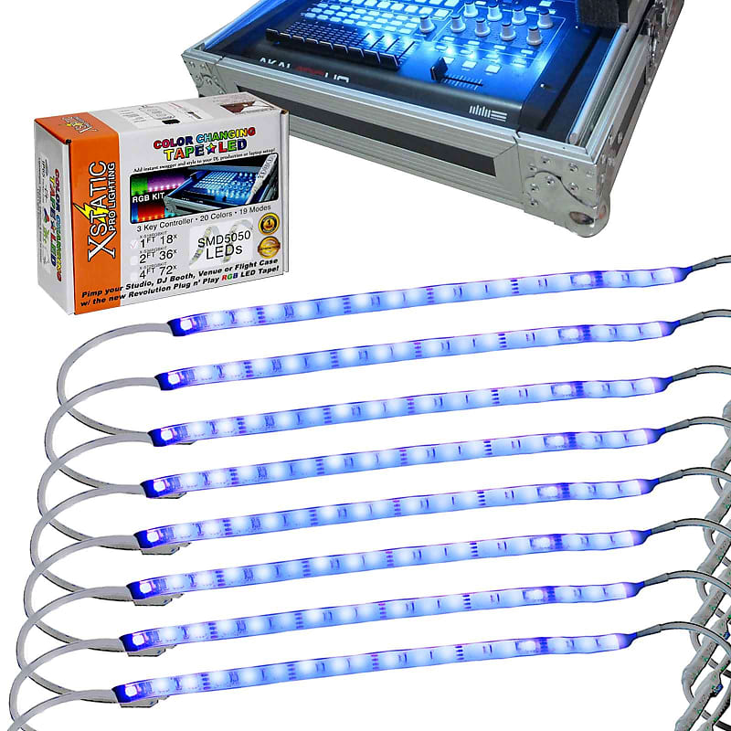 Plug-and-Play Color Changing RGB LED Strip Lighting Controller Kit.