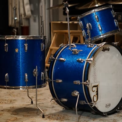 Ludwig 13/16/22" Super Classic Drum Set - 1960s Blue Sparkle image 2