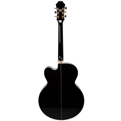 Epiphone J-200 EC Studio Acoustic-Electric Guitar, Black image 2
