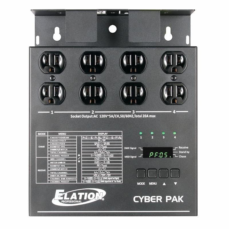 Elation ADJ CYBER PACK 4-Channel Dimmer/Relay/MIDI DMX Controller Power Pack image 1