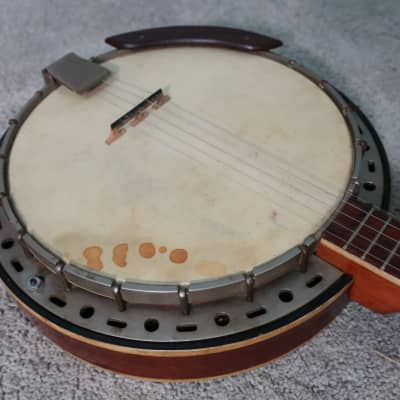 Vintage 1950s Harmony Kay 5 String USA Banjo Original Kluson Tuner Worn In Cool image 3