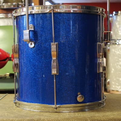 1969 Ludwig Club Date in Blue Sparkle 14x20 14x14 8x12 image 9