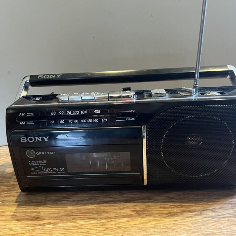 Sony CFM-155 Mini Vintage Boombox Radio AM FM Cassette Player