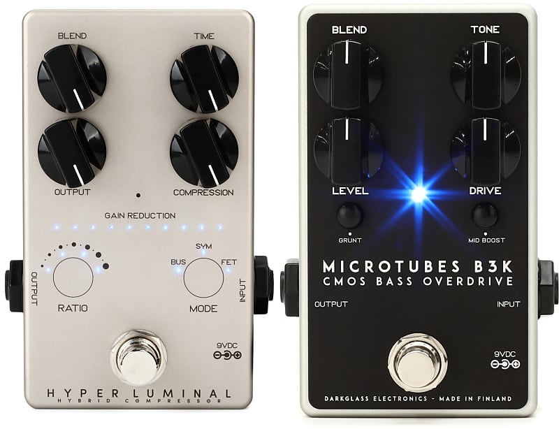 Darkglass Hyper Luminal Bass Compressor Pedal Bundle with Darkglass  Microtubes B3K V2 Bass Preamp Pedal