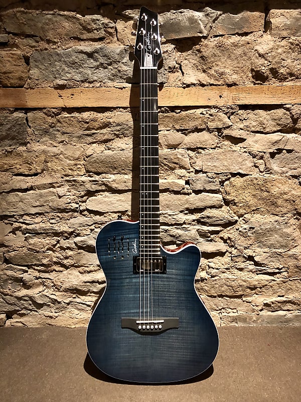Godin A6 Ultra Blue Denim Flame | Reverb Canada